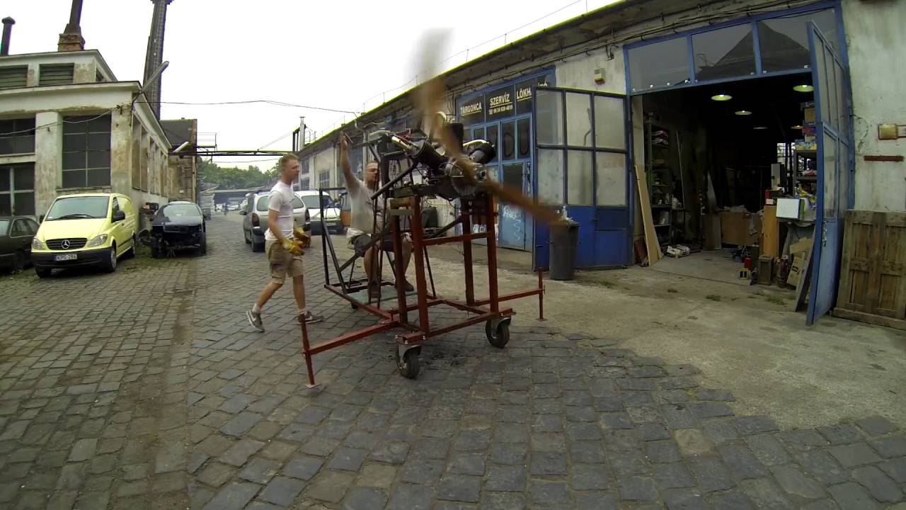 Anzani 3 cylinder running, Bleriot XI