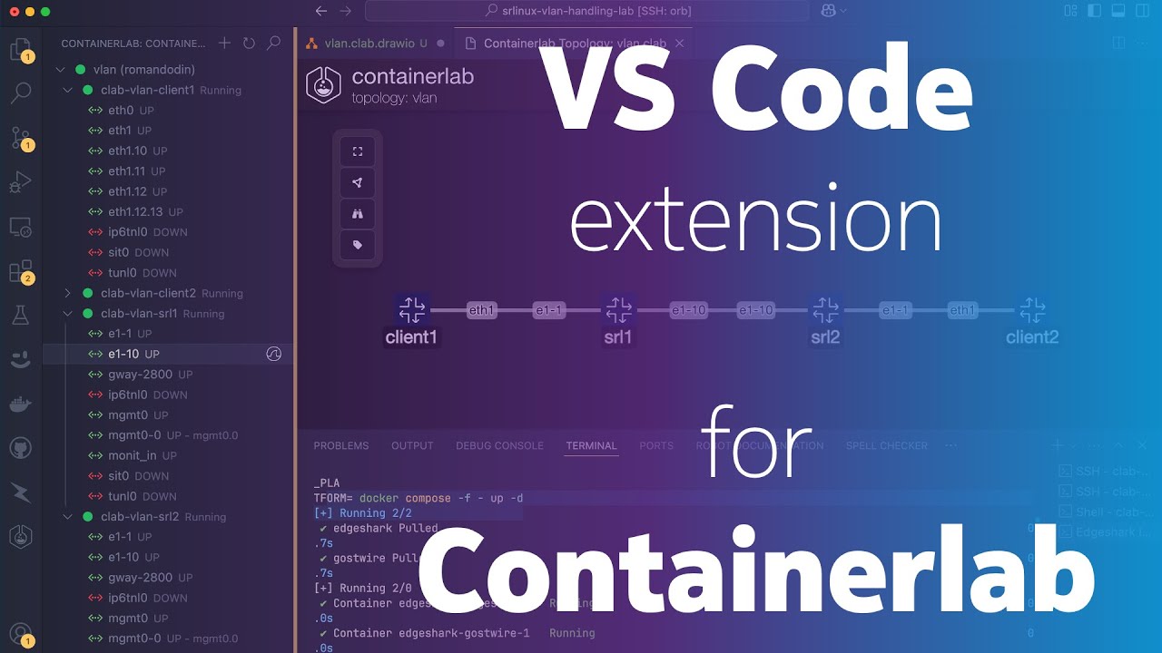 Расширение VS Code для Containerlab