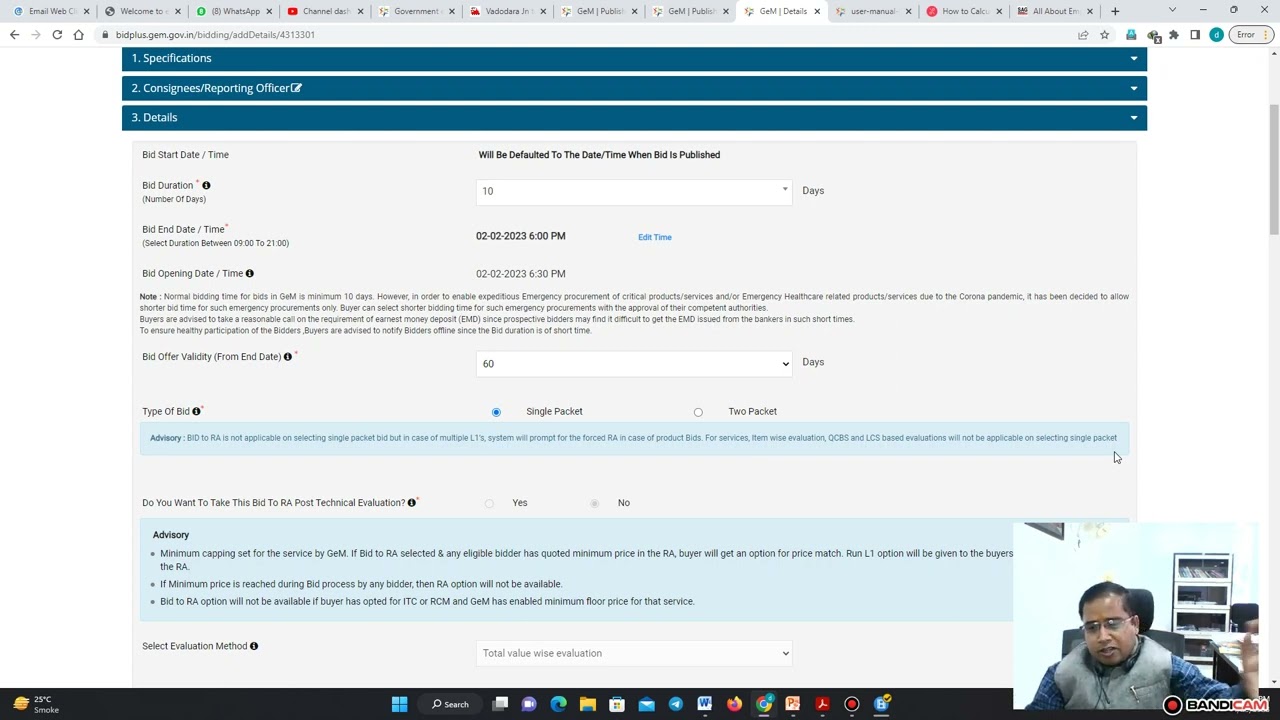 How to publish Service bid on GeM (Part II)