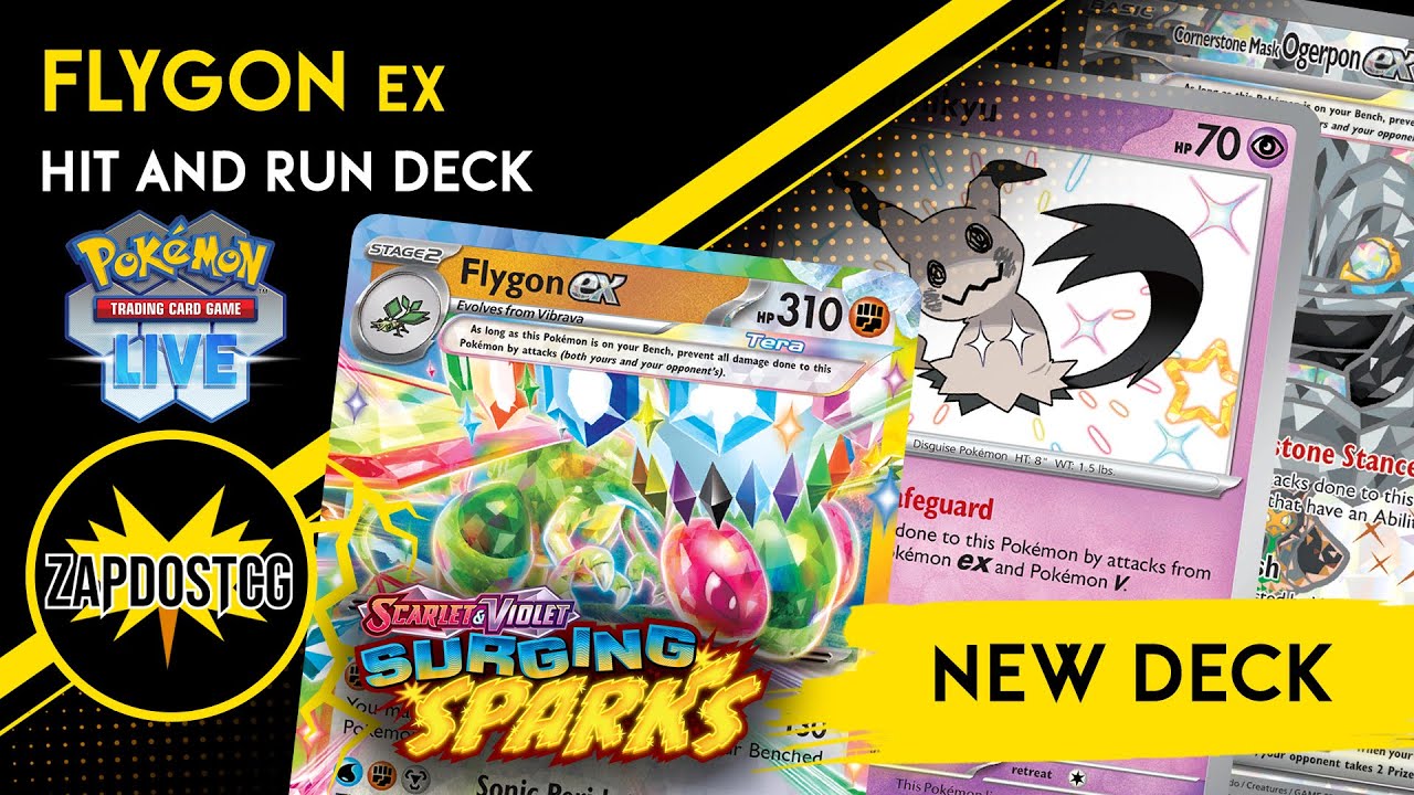 New Flygon ex HIT and RUN Deck From Surging Sparks is Awesome! (Pokemon TCG)