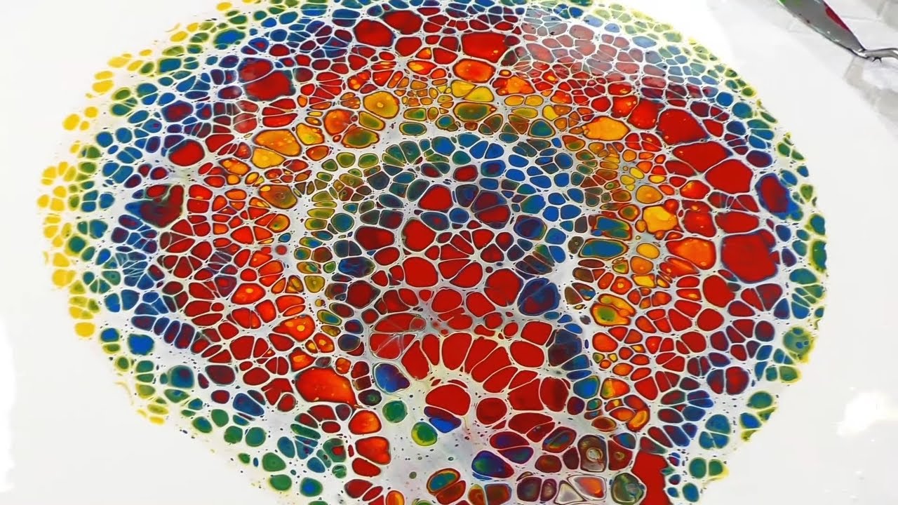 Open Cup Acrylic Pour - Cells Cells Cells - Satisfying Acrylic Pouring Technique - Fluid Art !
