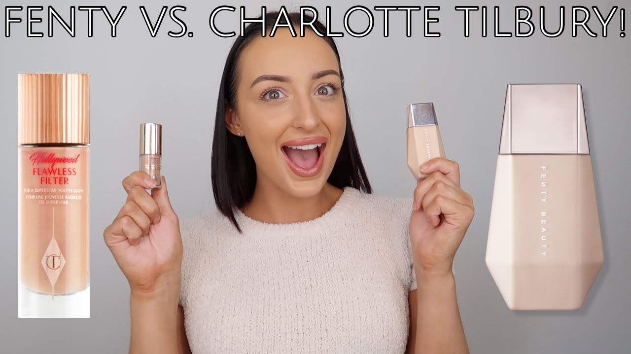 Fenty Beauty Eaze Drop'lit All-Over Glow Enhancer vs. Charlotte Tilbury Hollywood Flawless Filter!