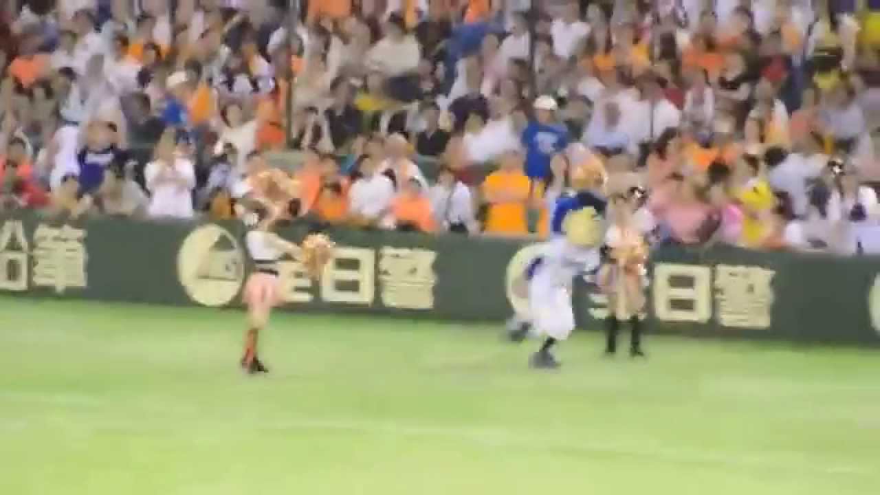 オールスター2015第1戦マスコットバック転対決☆2015.7.17