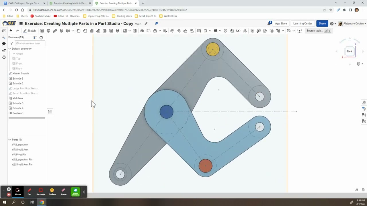Onshape Multi-Part Part Studios: Exercise 2: Creating Multiple Parts in a Part Studio