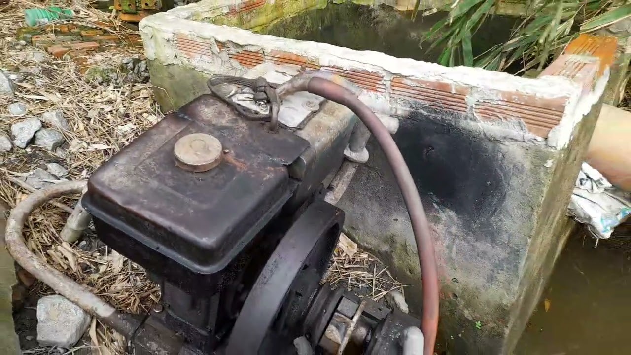 Máy dầu hút nước ruộng khi mưa nhiều