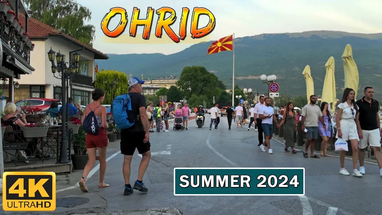 OHRID 2024 - Summer WALK TOUR *Macedonia Travel Guide* 【4K】 🚶‍♂️ ОХРИД, Македонија (Лето 2024) 🇲🇰