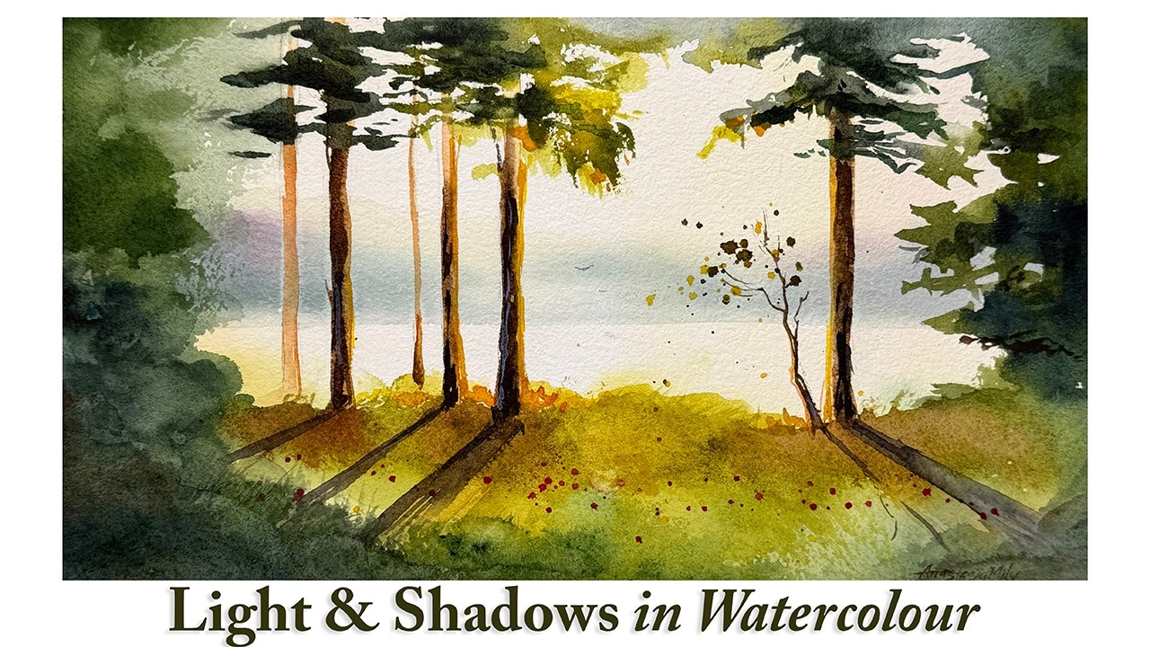 Painting Light and Shadows: A Calm & Meditative Watercolour Landscape | Step by Step Demonstration
