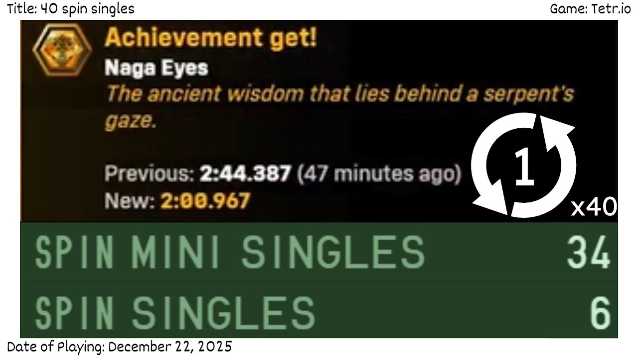 [Tetr.io] 40 spin singles in 40 lines