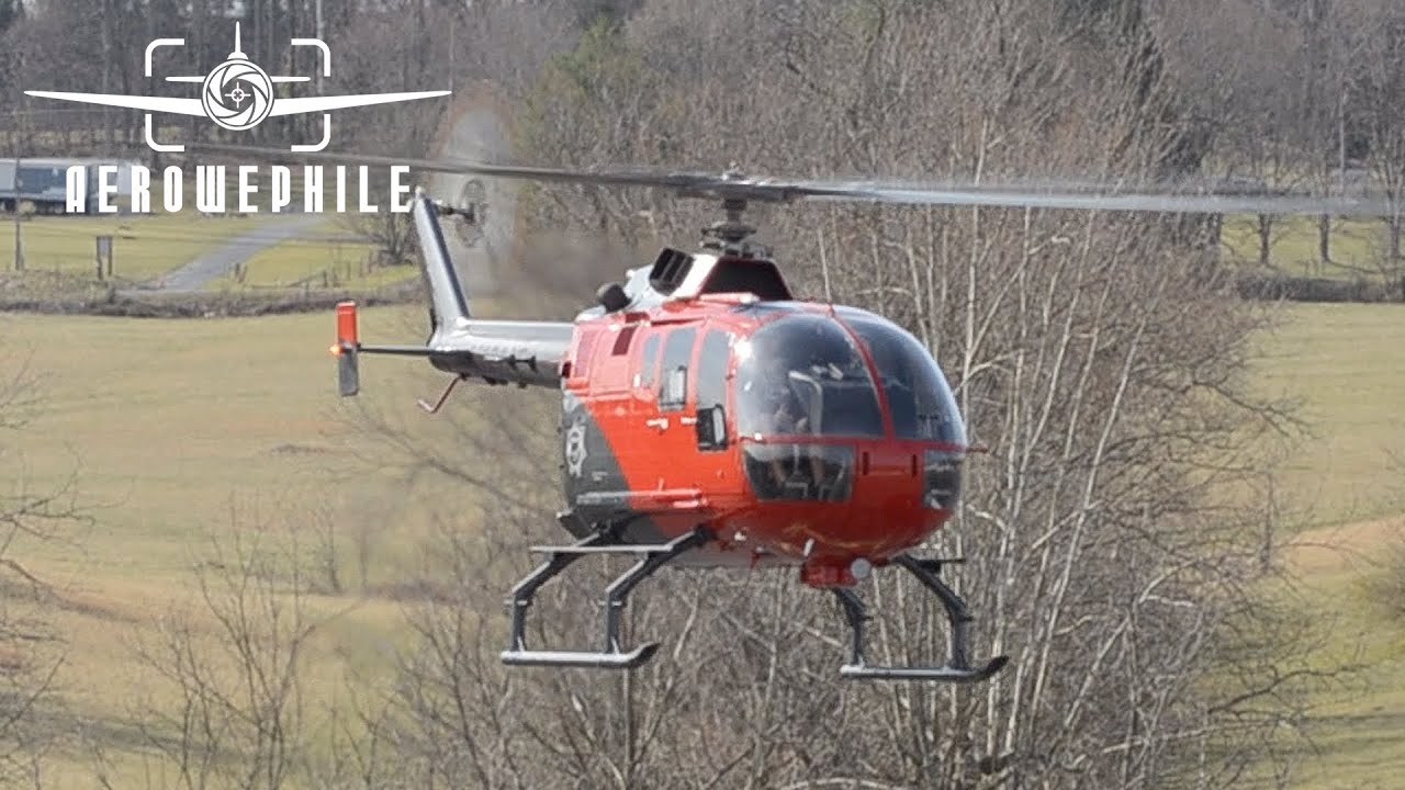 Messerschmitt-Bölkow-Blohm BO-105S Helicopter Take Off from Bristol Motor Speedway Helipad 22Mar22
