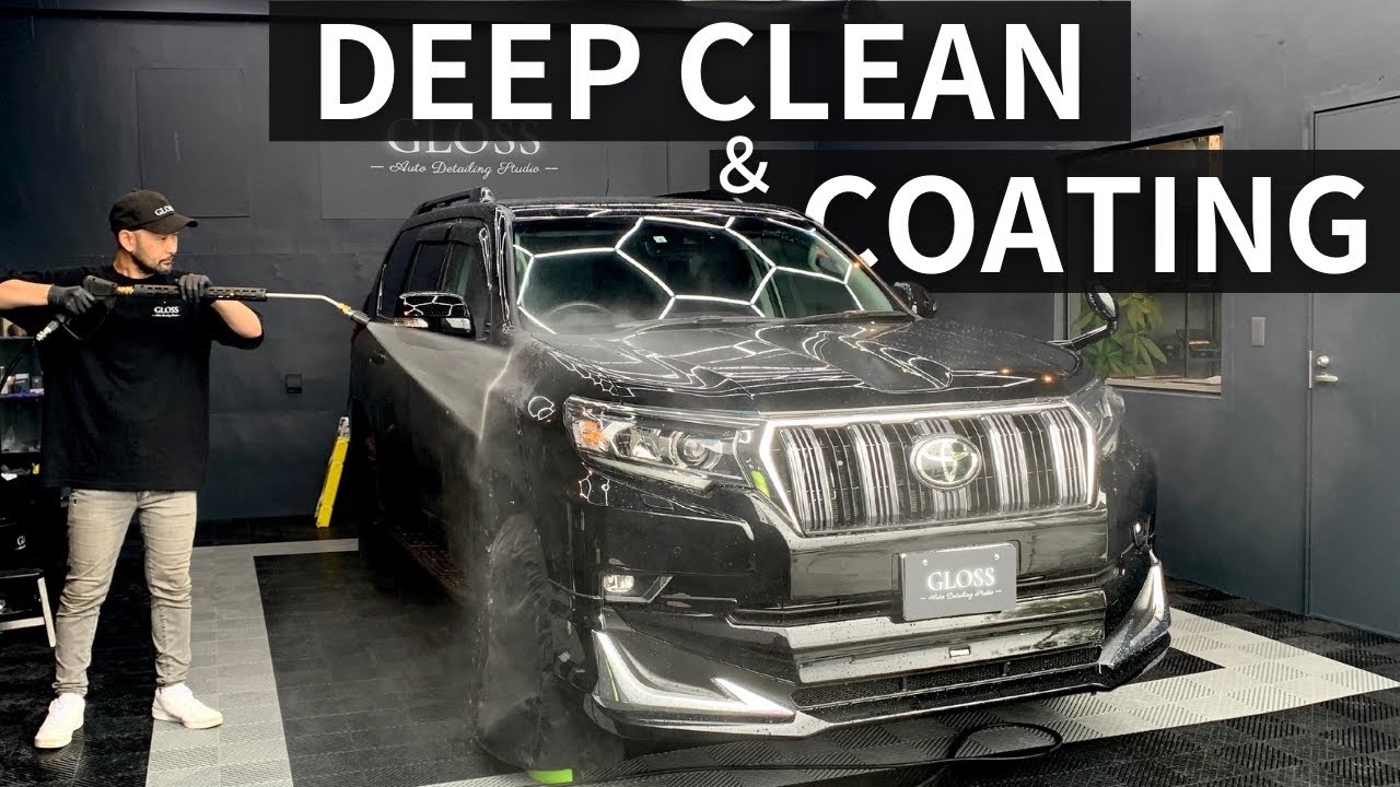 漆黒のPRADOを徹底洗車してコーティングしていきます｜ワックス仕上げ｜DETAILING｜DEEP CREAN｜新車コーティング