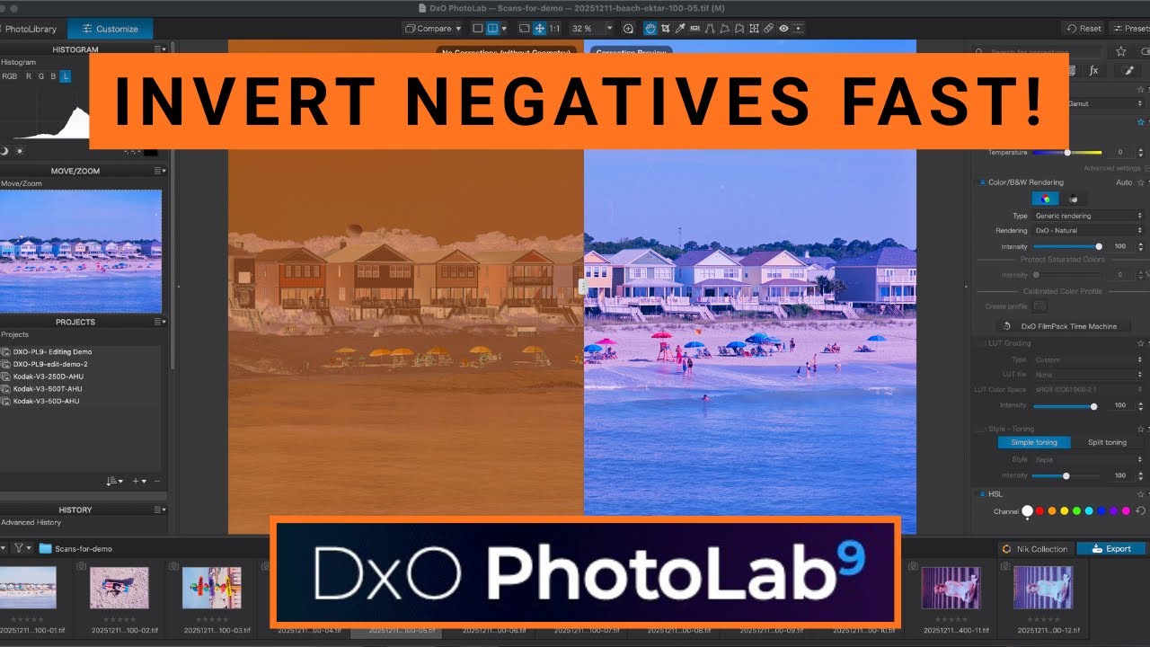 Color Negative Scanning: Invert Scans to Positives & Create Custom Presets in DxO PhotoLab 9!