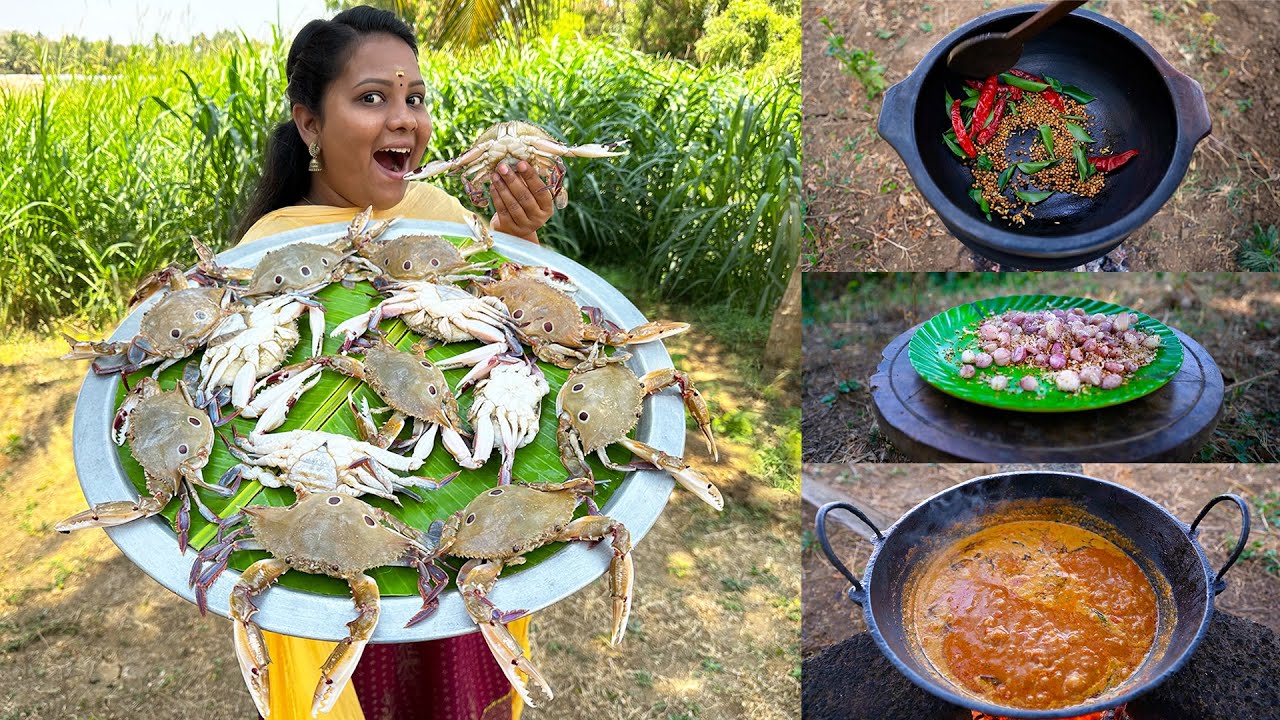 CRAB MASALA COOKING | நண்டு மசாலா செய்முறை | Chettinad Crab Masala Recipe Cooking