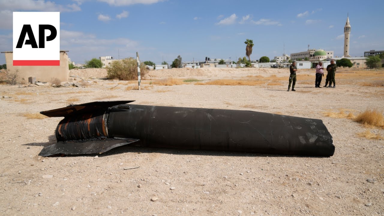 Debris of Iranian missiles are seen in the West Bank
