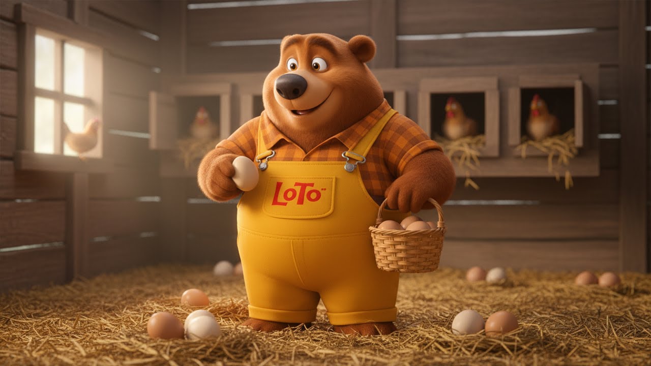My Pet Bear Collects Eggs! Unbelievable Chicken Coop Harvest! | Loto Bear Farm