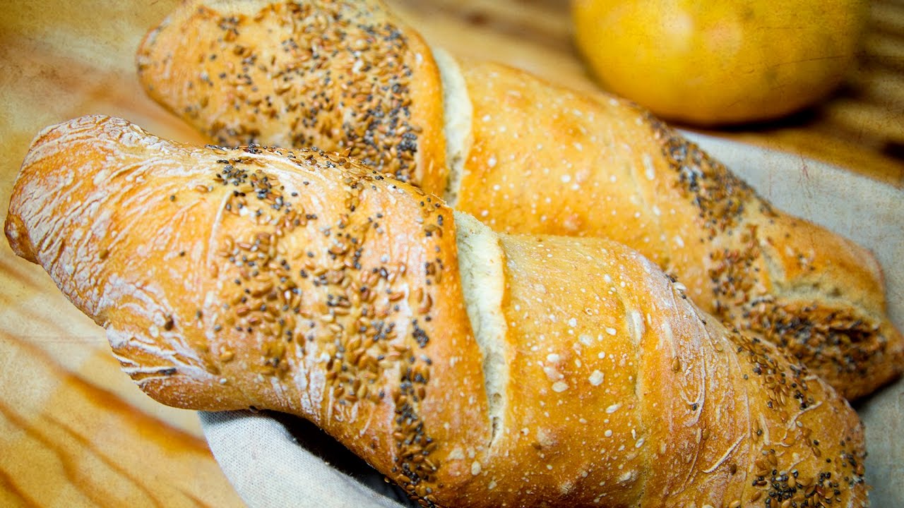 C&oacute;mo hacer aut&eacute;ntico  Pan r&uacute;stico sin amasar. RECETA PAN. 🍞🌭