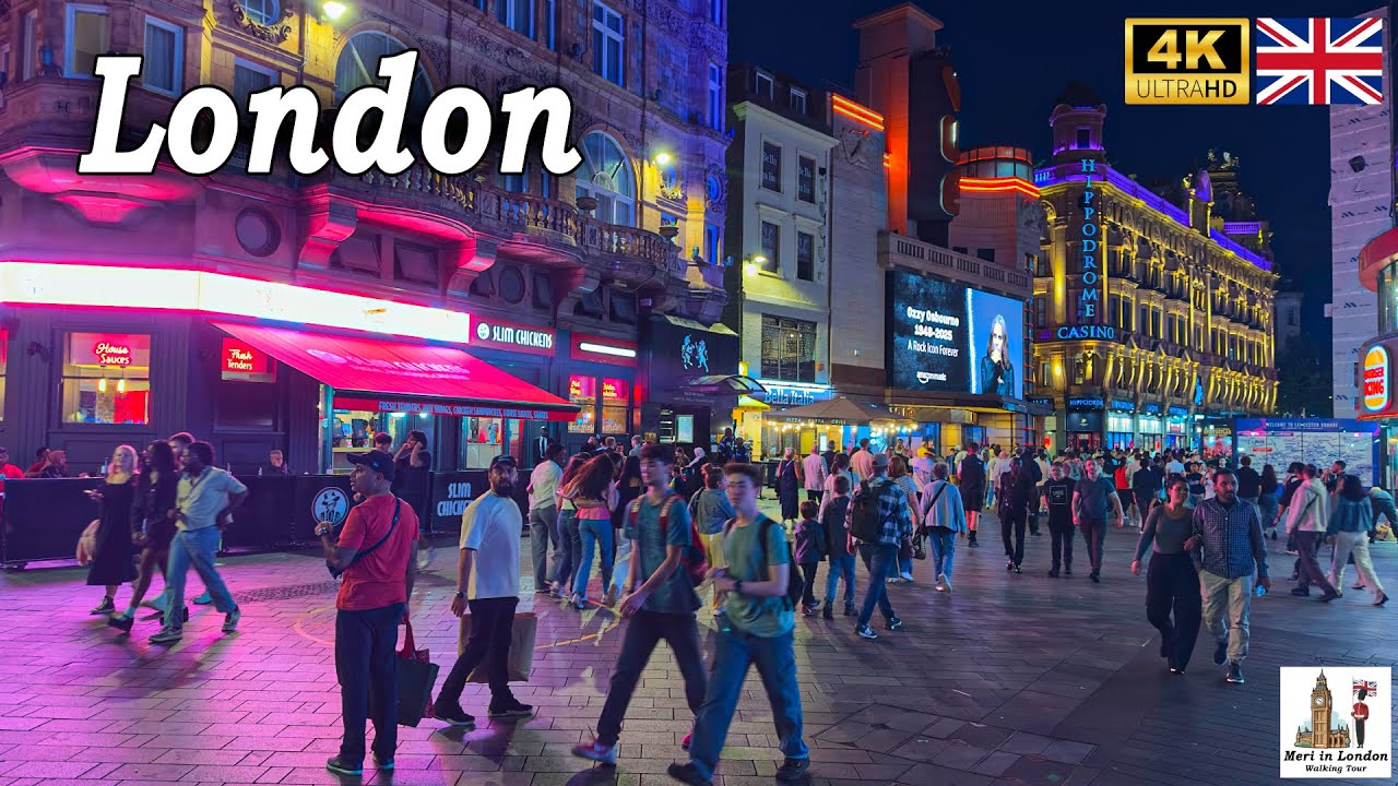 Amazing Saturday Night Walking Tour in London | 4K HDR