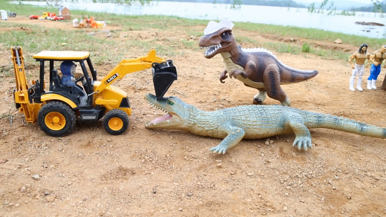 Crocodile And Dinosaur Attacks Bus Truck Bolero Ace Peppa Pig Rescue Jcb | Cartoon video | CS Toy