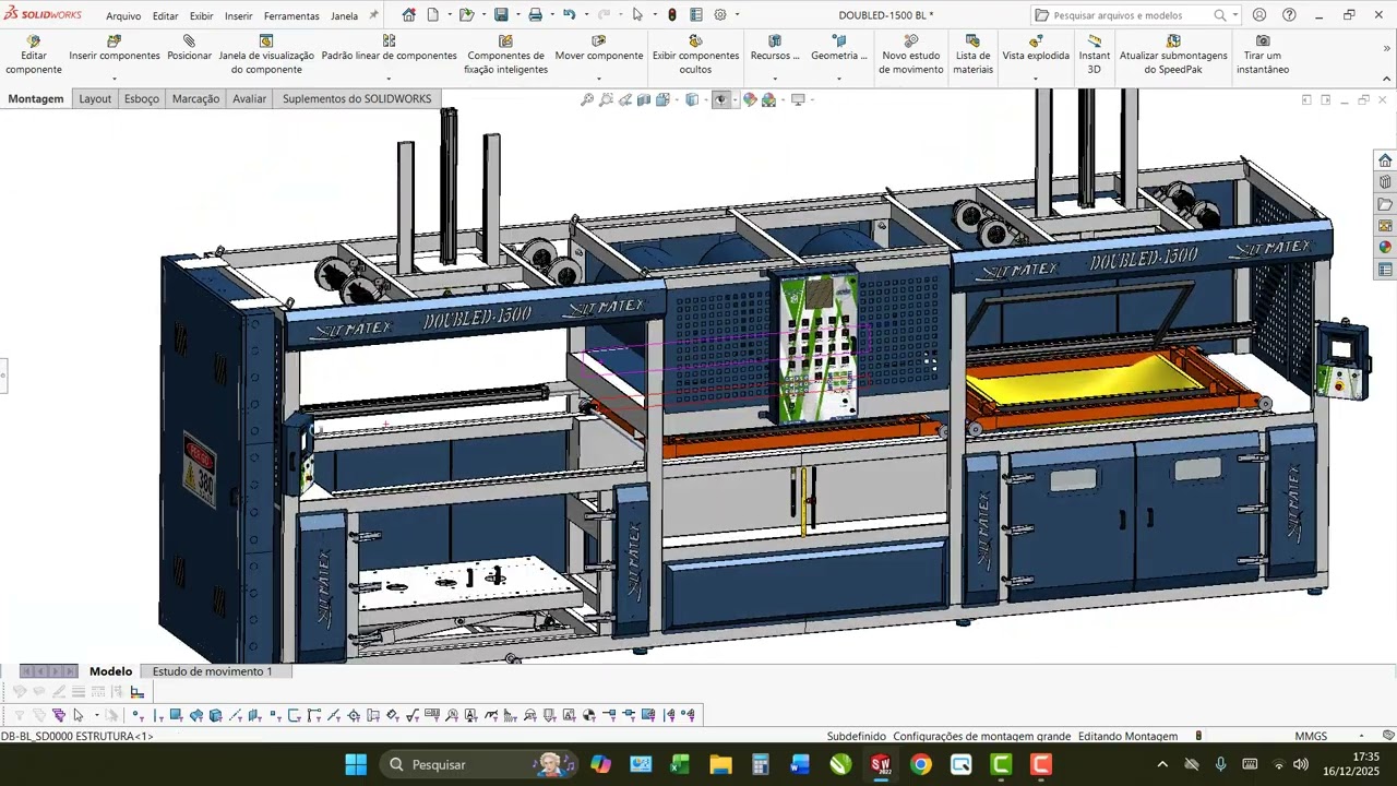 PROJETO MÁQUINA DUPLA ESTAÇÃO FORNO FIXO QUADRO MÓVEL