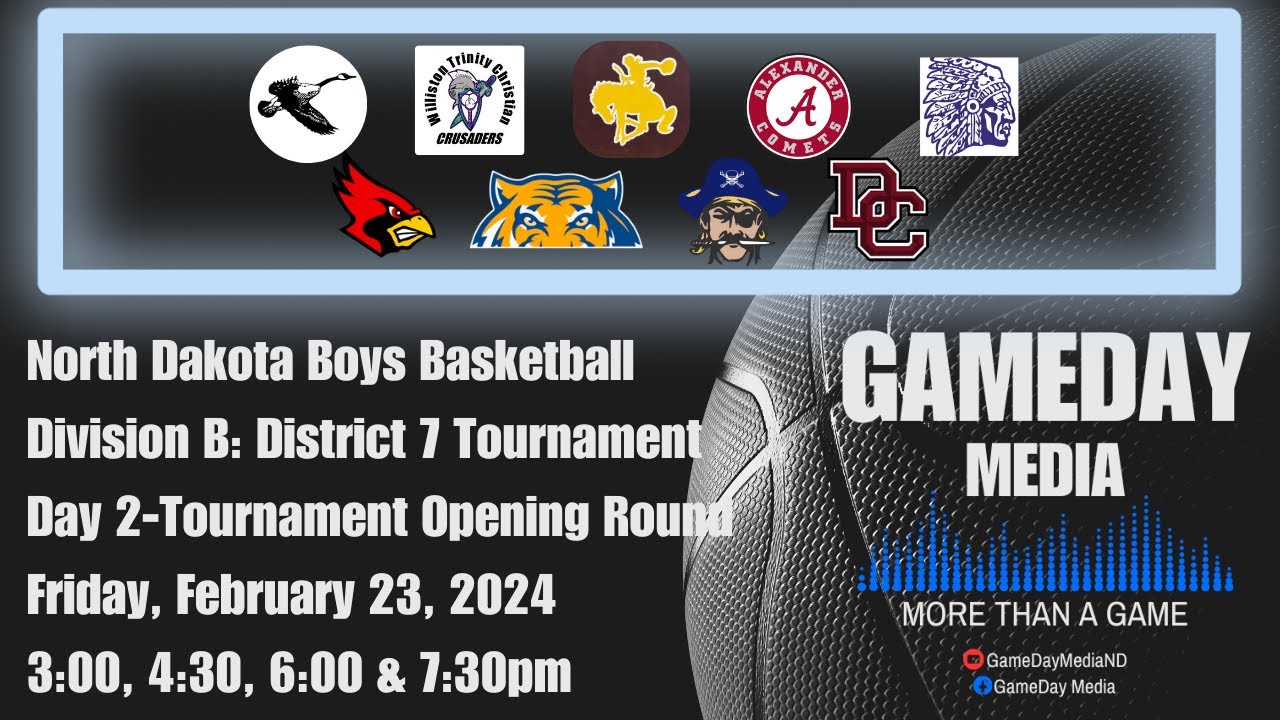 (2-23-24)🏀🔷ND Division B-Reg 4-D7 Boys Basketball Tournament🔷Day 1-Opening Round🔷🏀