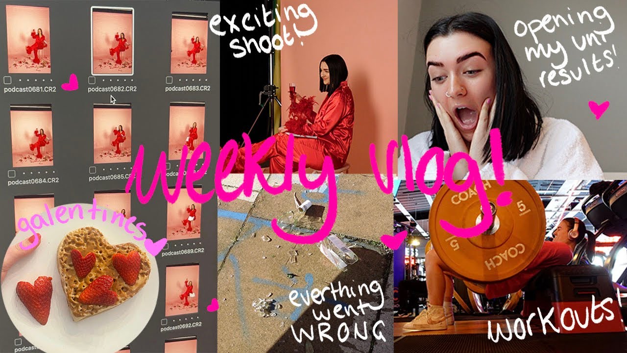 weekly vlog💗 exciting photoshoot, opening my uni results & a week of bad luck