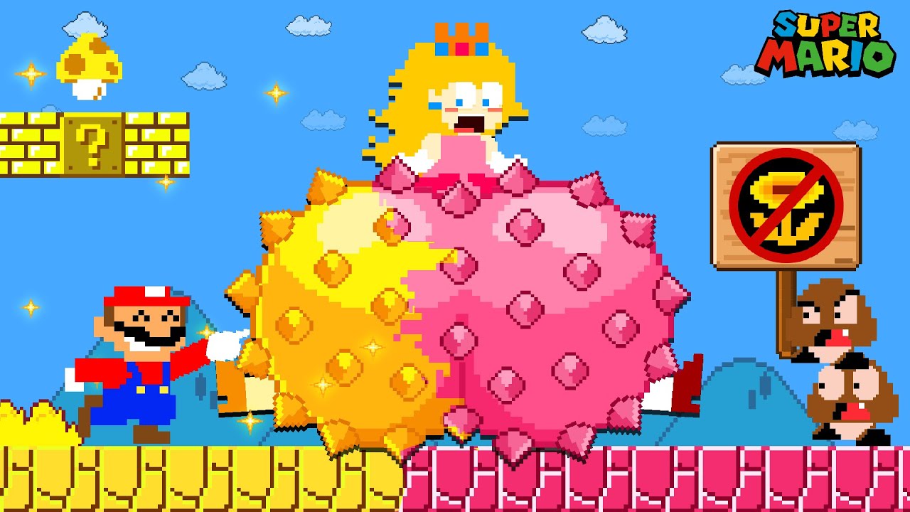 Super Mario Bros. but everything Mario touches turn to Gold | Game Animation
