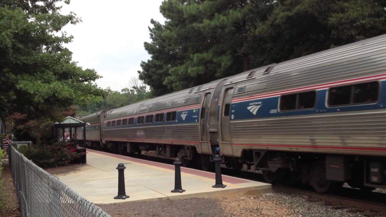 Amtrak Carolinian #79 arriving and departing Cary, NC