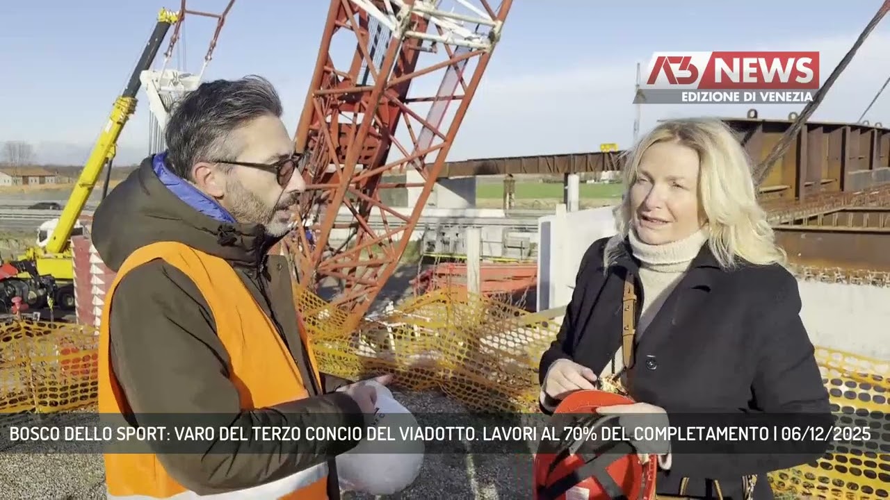 BOSCO DELLO SPORT: VARO DEL TERZO CONCIO DEL VIADOTTO. LAVORI AL 70% DEL COMPLETAMENTO | 06/12/2025