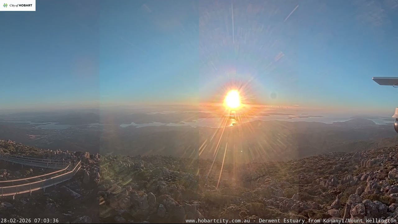 Hobart 🇦🇺 Mountain View Time Lapse ☀️ (Kunanyi / Mount Wellington) - February 28 2026