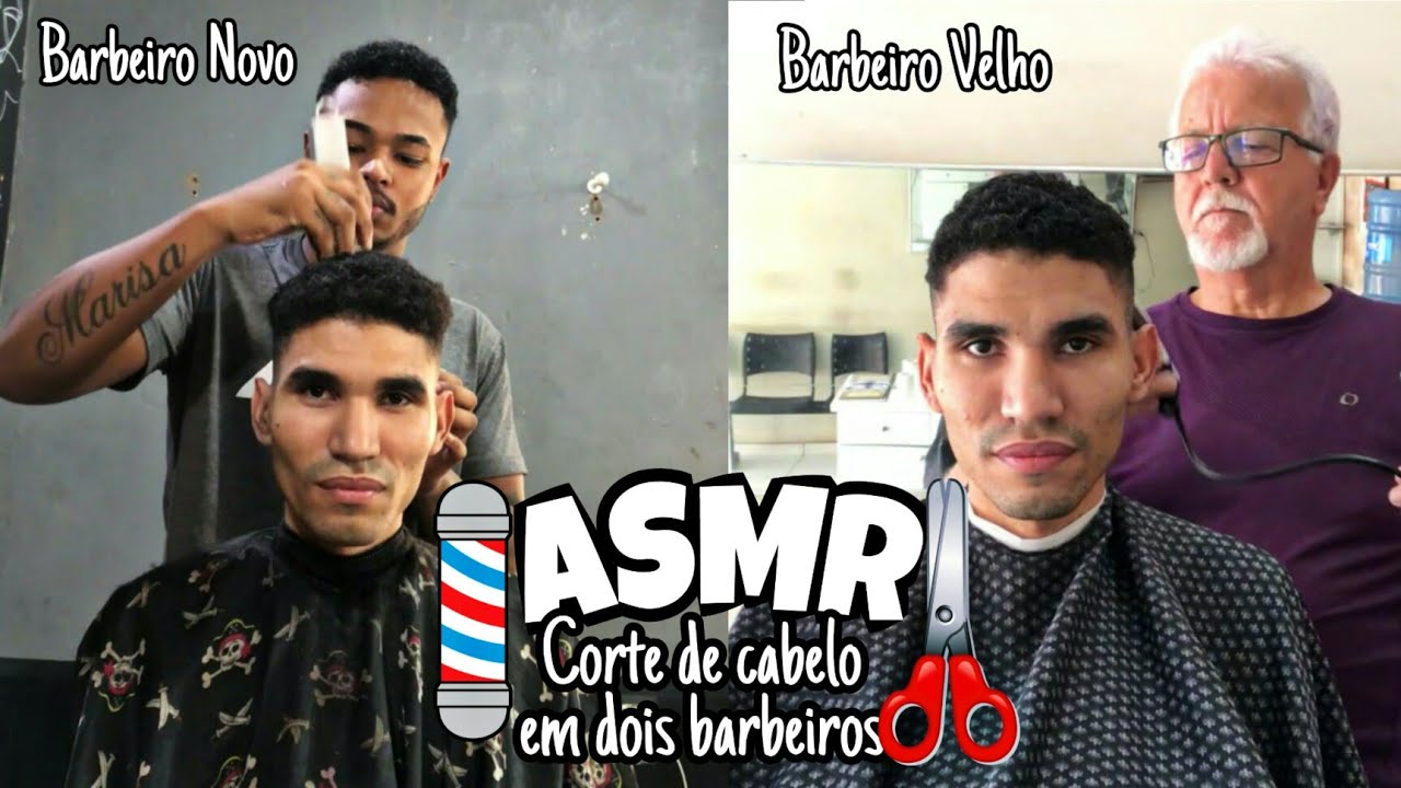 ASMR VLOG - CORTEI MEU CABELO EM DOIS BARBEIROS!( Novo vs Velho )