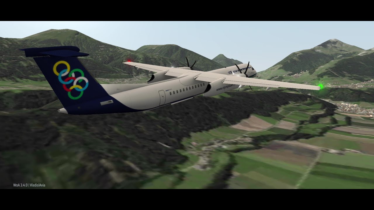De Havilland Canada DHC-8 special livery of Olympic Air Athens Greece Landing, service, takeoff DH8D