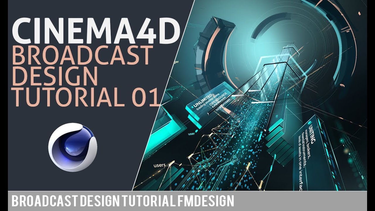 CInema4d Broadcast Design Tutorial | 3d | Composite | Part 01