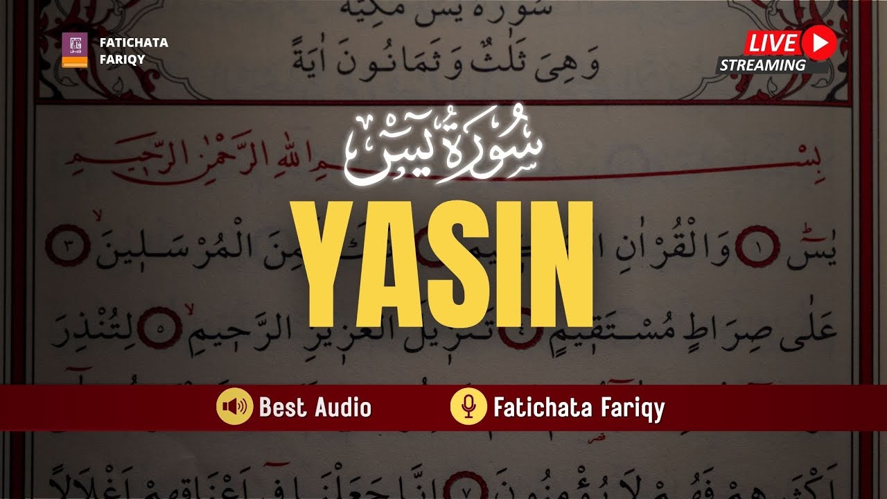 LIVE STREAMING | Murottal Surah Yasin | Bacaan Indah Penyejuk Jiwa | Murottal Ayat Suci Al-Qur'an