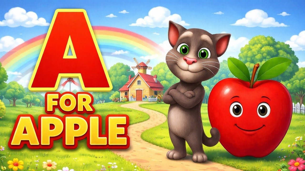 Phonics Song with TWO Words - A For Apple - ABC Alphabet Songs with Sounds for Children