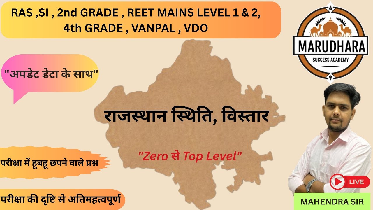 राजस्थान की स्थिति और विस्तार | Rajasthan ka Sthiti aur Vistaar pat 1