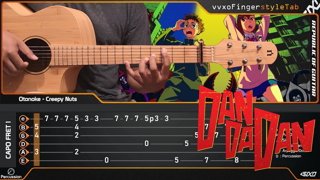 Dandadan ダンダダン Opening - Otonoke by Creepy Nuts played on Acoustic Guitar 『TABS』