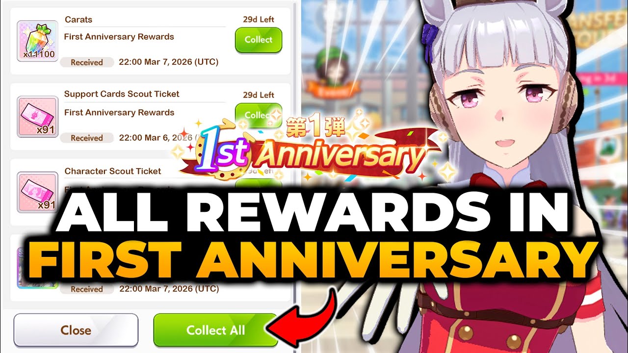 Uma Musume First Anniversary MASSIVE REWARDS (FREE SSR Cards, 11100 Carat, 228 Pull, ETC) Umamusume