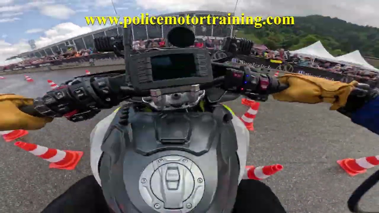 Fast Police Run on BMW 1300RT-P-Germany 2025 Birds Eye View