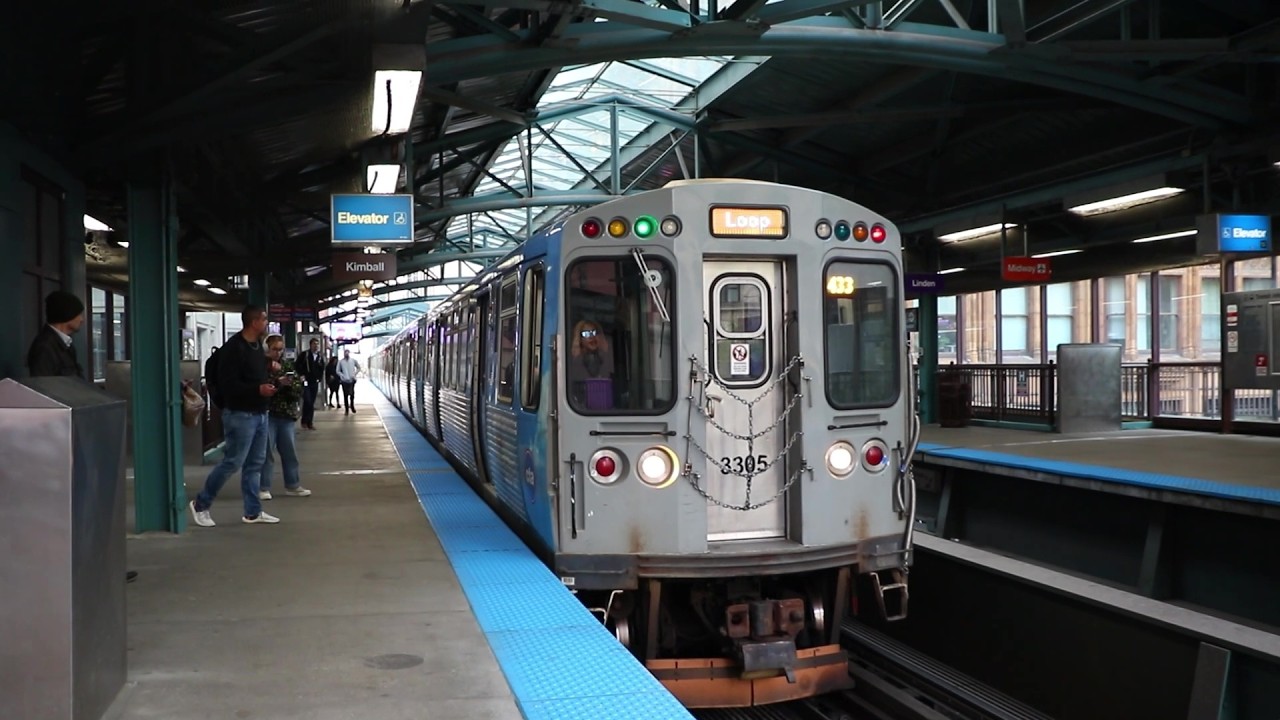 Chicago Transit Authority: Brown, Orange, Pink & Purple Line Trains @ Harold Washington Library