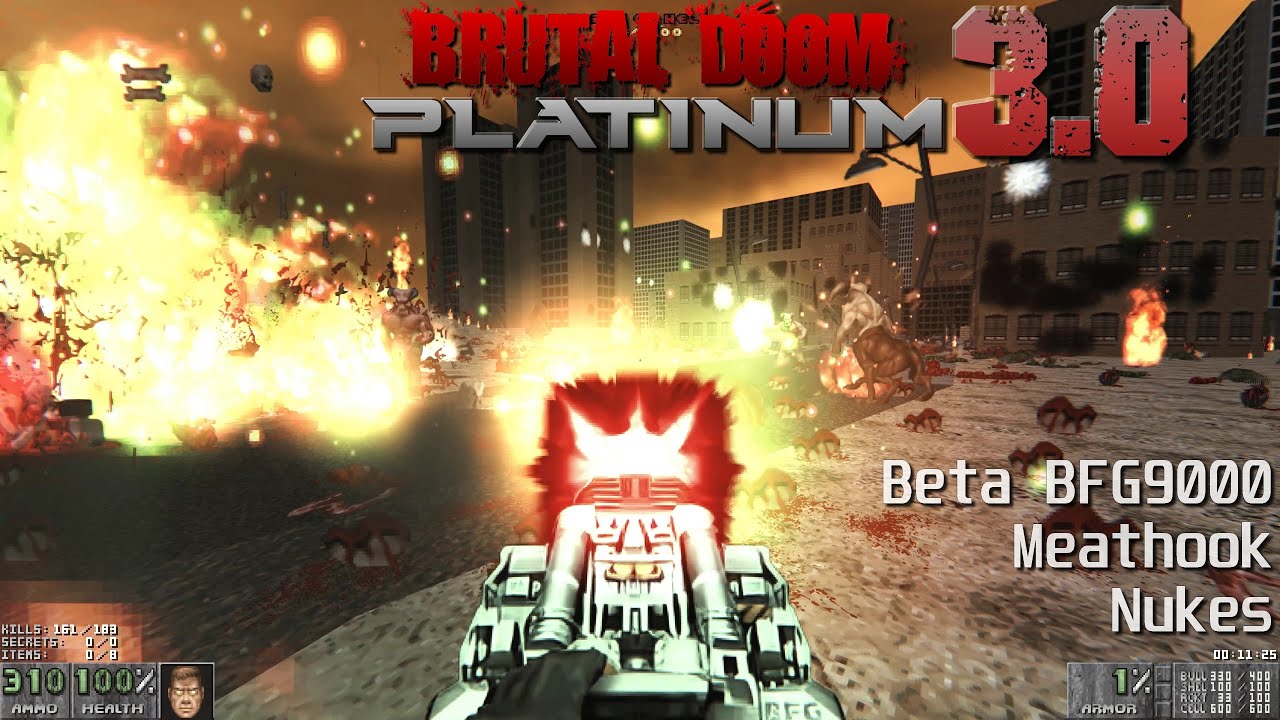 Brutal Doom Platinum 3.0 + Neural Upscale - Meathook, Nuke, Beta BFG9000  and more | 4K/60