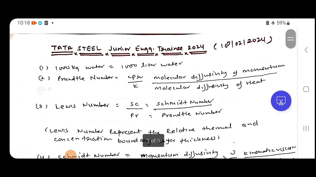 TATA Steel JET Exam (18/02/2024 )Solved Paper For Chemical Diploma