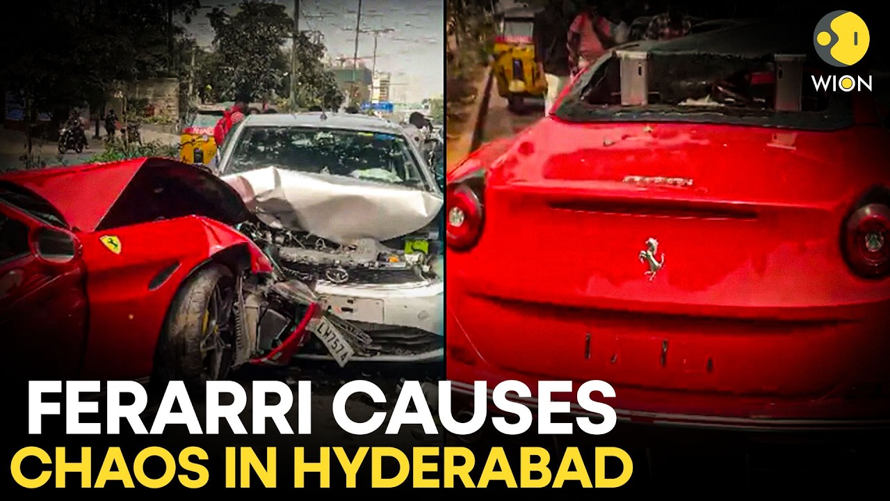 ₹5Cr Ferrari SMASHES 3 Cars &ndash; Rich Kid's Speed Rampage Injures 3! | WION Originals