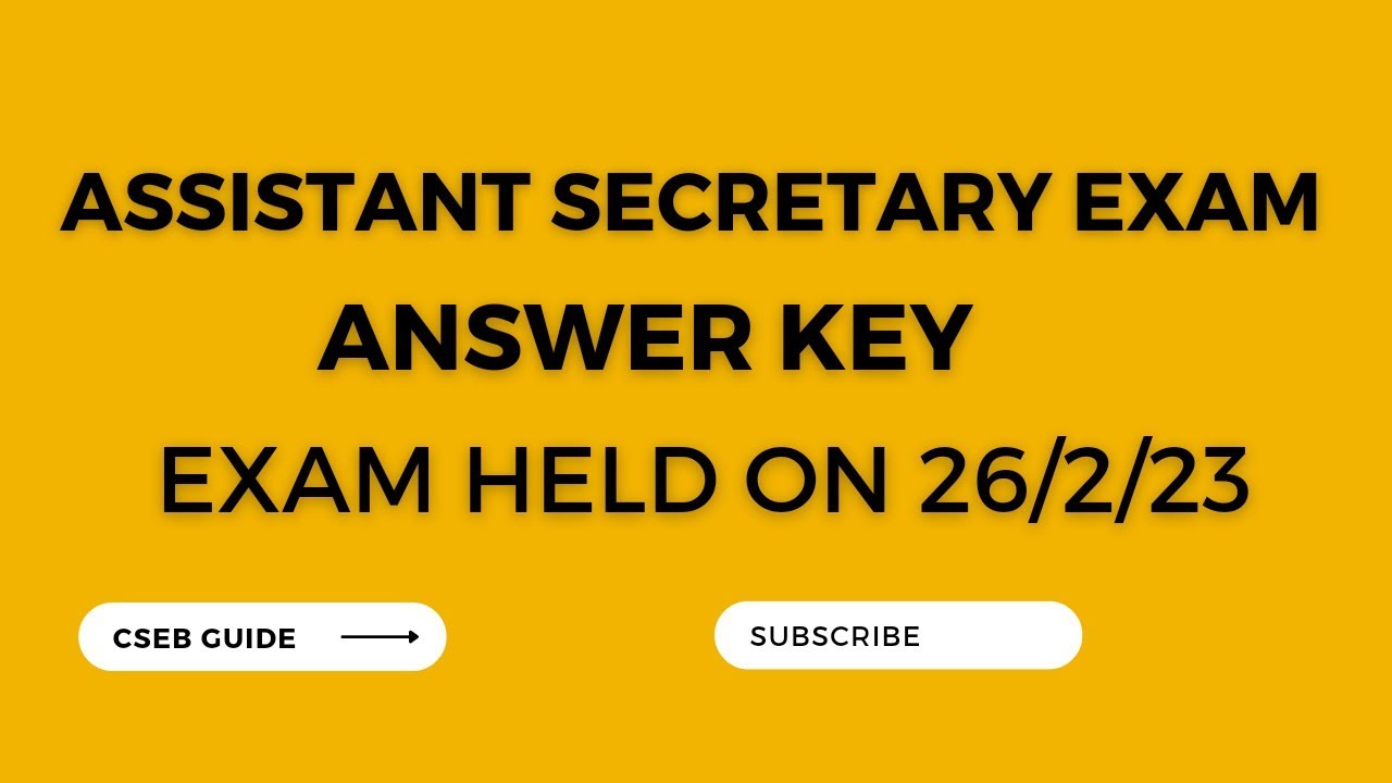 Assistant secretary answer key exam held on 26/2/2023 question code 1024/2022 code C