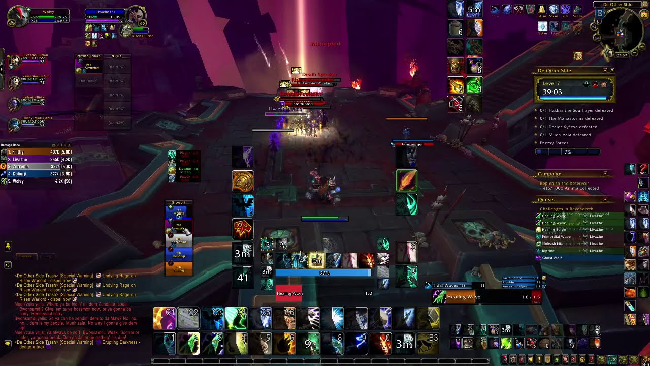 De Other Side Mythic +7, Restoration Shaman