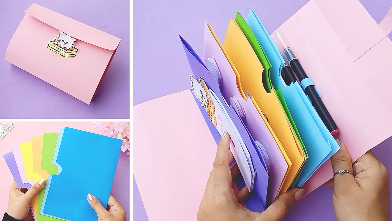 How to make Mini File Folder / DIY File Folder / DIY NOTEBOOK FOLDER Organizer - Back to SCHOOL