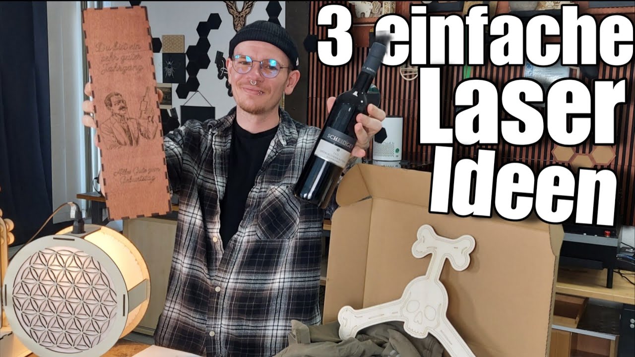 3 DIY Geschenkideen mit dem Laser – Weinbox, Flaschenstopfen & T-Shirt-Design! | ACMER P3