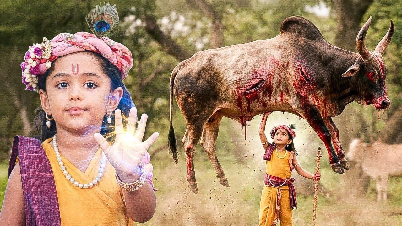 श्री  कृष जी ने असुरी बेल को फेका 200  मील दूर || Yashomati Maiyaa Ke Nandlala ||