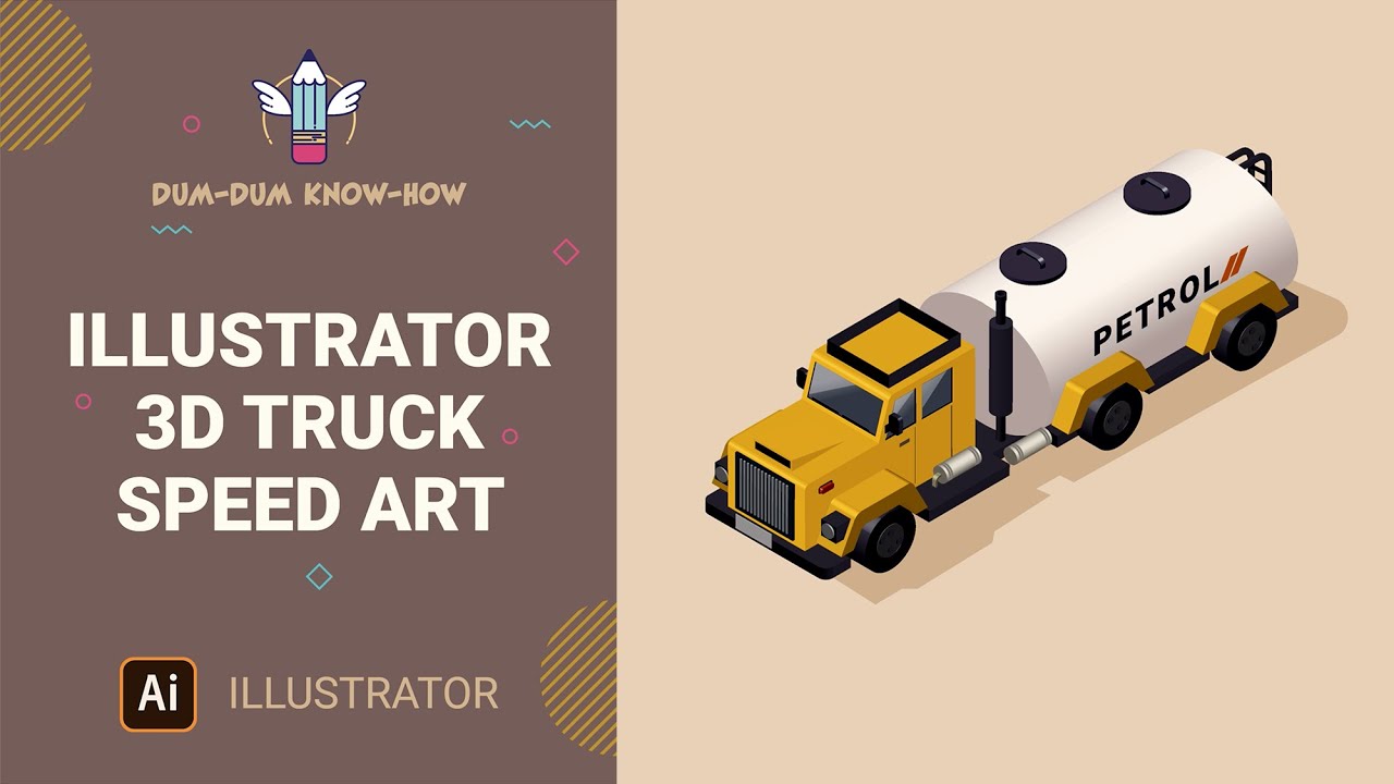 How to Draw Isometric Truck Vehicle - Adobe Illustrator Tutorial