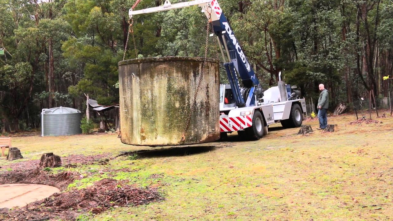 How to move a 10 ton 5,000 gallon concrete water tank