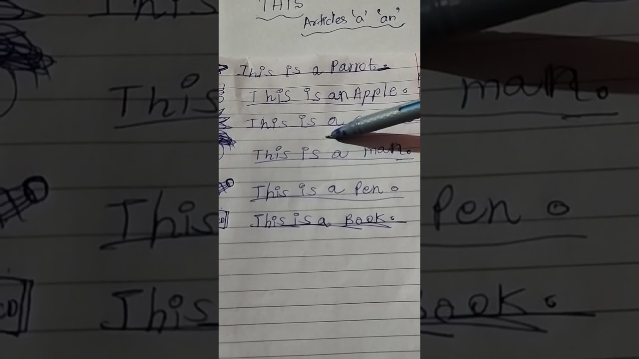 Simple grammar|Creative learning of english grammar by my daughter|articles|sentences with 'this'|