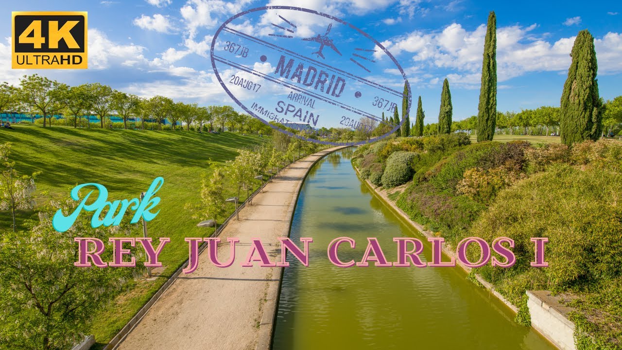[4K] Madrid Parque Rey Juan Carlos full walk tour under extreme hot; Campo de las Naciones park